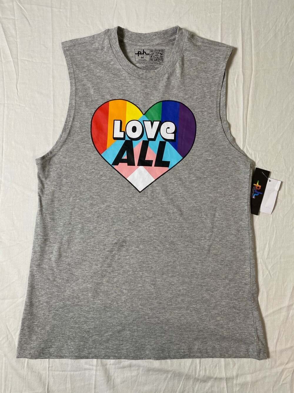 The Phluid Project 'Love All' Graphic Heart Sleeveless Tank Top (1151)